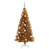 vidaXL Albero di Natale con 300 LED con supporto Oro 180 cm PET