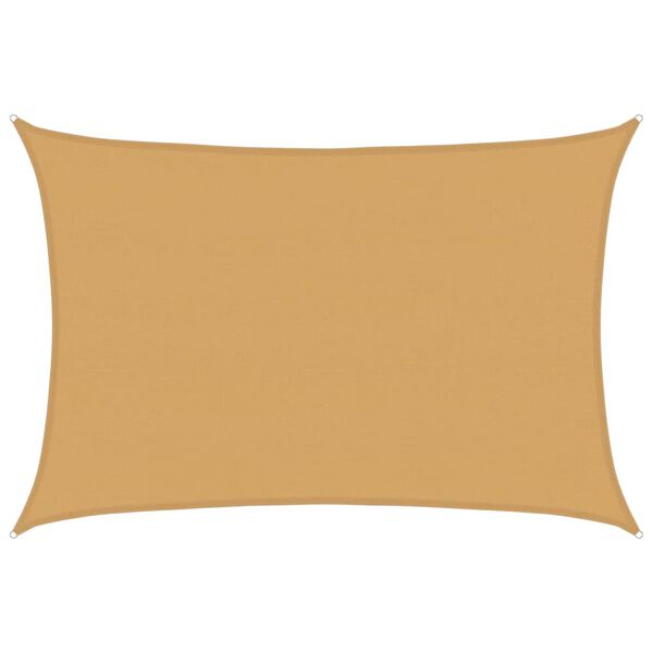 vidaXL Vela Parasole 160 g/m&sup2; Rettangolare Sabbia 5x6 m in HDPE