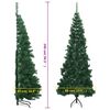vidaXL Albero di Natale per Angolo con Supporto Verde 240 cm in PVC