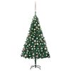 vidaXL Albero di Natale Preilluminato con Palline Verde 180 cm PVC