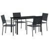 vidaXL Set da Pranzo per Giardino 5 pz Nero Rattan in PE