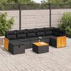 vidaXL Set Divani da Giardino con Cuscini 7pz Nero Polyrattan