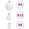 vidaXL Set Palline di Natale 111 pz Bianco e Grigio in Polistirene