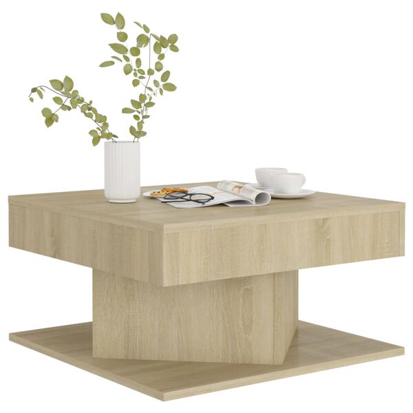 vidaXL Tavolino da Salotto Rovere Sonoma 57x57x30 cm Legno Multistrato