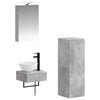 vidaXL Set di Armadi da Bagno 4 pcs Grigio Cemento 40 x 10,5 x 60,5 cm