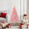 vidaXL Albero di Natale artificiale con luci integrate Rosa 120 cm PVC