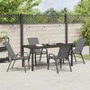 vidaXL Set da Pranzo per Giardino 5 pcs Grigio Textilene e acciaio
