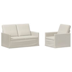 vidaXL Set di divani 2 pcs Crema Velluto (V)