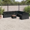 vidaXL Set Divani da Giardino 11 pz con Cuscini in Polyrattan Nero