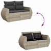 vidaXL Set Divani da Giardino 7pz con Cuscini Grigio Chiaro Polyrattan