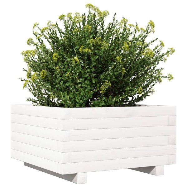vidaXL Fioriera da Giardino Bianca 50x50x26,5cm Legno Massello di Pino