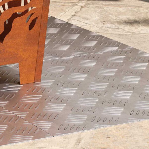 vidaXL Gradini per Scale Quadrato 4 pcs Argento 50 x 50 cm Alluminio