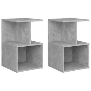 vidaXL Comodini 2pz Grigio Cemento 35x35x55 cm in Legno Multistrato