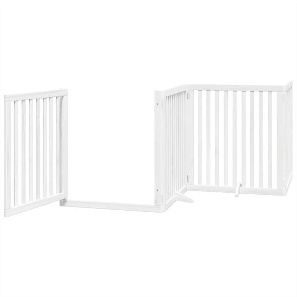 vidaXL Cancello Cani Porta Pieghevole Bianco 6 Pannelli 480 cm Pioppo