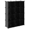 vidaXL Organizzatore Portaoggetti con 12 Cubi Nero in PP
