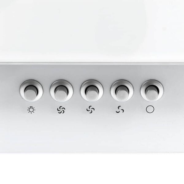 vidaXL Cappa a Parete 60 cm in Acciaio Inox e Vetro Temperato Bianco