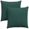 vidaXL Cuscini da Divano 2 pz Tessuto Verde Scuro 80 x 80 cm