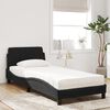 vidaXL Letto con Materasso Dover Nero 90x200 cm in Velluto