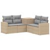 vidaXL Set di divani 5 pz Beige e Grigio Chiaro