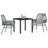 vidaXL Set da Pranzo per Giardino con cuscino 3 pcs Grigio polyrattan