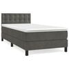 vidaXL Giroletto a Molle con Materasso Grigio Scuro 80x200 cm Velluto