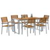 vidaXL Set da Pranzo per Giardino 7 pcs Grigio