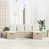 vidaXL Set Divano da Giardino con cuscino 6 pcs Beige polyrattan