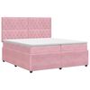 vidaXL Letto box spring con materasso Rosa 200 x 200 cm Velluto
