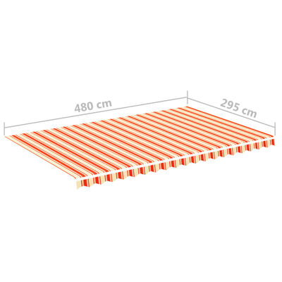 vidaXL Tessuto di Ricambio per Tenda da Sole Giallo e Arancio 5x3 m