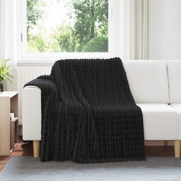 vidaXL Coperta Nero 200 x 150 cm Panno
