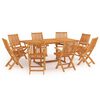 vidaXL Set da Pranzo da Giardino 9 pz in Legno Massello di Teak