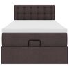 vidaXL Pouf Letto con Materasso e LED Marrone Scuro 90x200 cm Tessuto