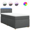 vidaXL Giroletto a Molle con Materasso Grigio Scuro 100x200 cm Tessuto