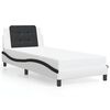 vidaXL Giroletto senza Materasso Zadar Bianco e Nero 80x200 cm