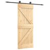 vidaXL Porta scorrevole Naturale e Nero 70 x 210 cm