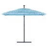 vidaXL Ombrellone Giardino con Palo in Acciaio Blu 290x290x238 cm