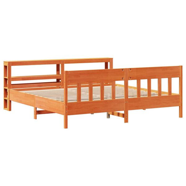 vidaXL Letto senza Materasso Marrone Cera 200x200 cm in Legno di Pino