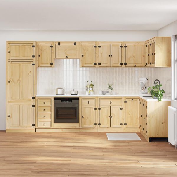 vidaXL Armadietto con cassetto SKI 14 pcs Marrone Miele Pino massello