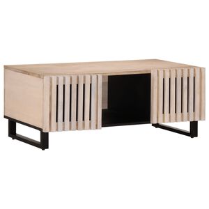 vidaXL Tavolino da Salotto Bianco 100x55x40 cm Legno Massello di Mango