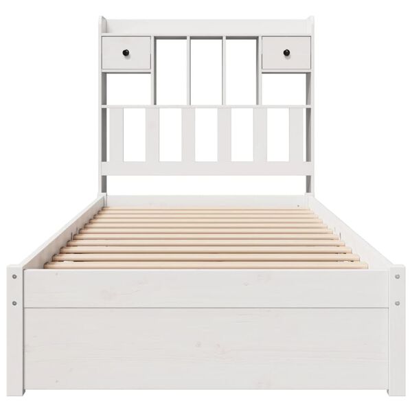 vidaXL Letto Libreria senza Materasso Bianca 90x200 cm Legno di Pino