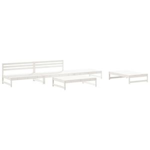 vidaXL Set Salotto da Giardino 5 pz Bianco in Legno Massello di Pino
