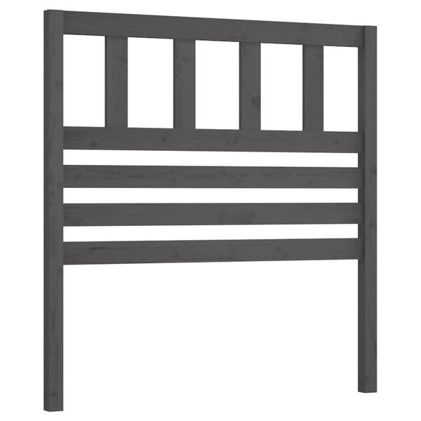 vidaXL Testiera per Letto Grigia 96x4x100 cm in Legno Massello di Pino