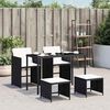vidaXL Set da Pranzo da Giardino 5 pz Nero con Cuscini in Polyrattan