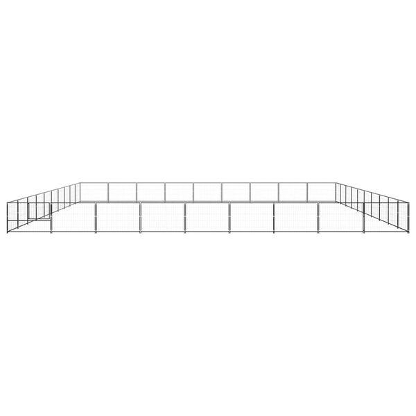 vidaXL Gabbia per Cani Nera 90 m² in Acciaio