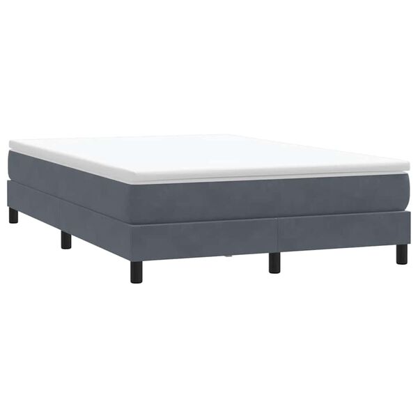 vidaXL Letto a Molle senza Materasso Grigio Scuro 140x220 cm Velluto