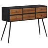 vidaXL Tavolo Consolle con Cassetti 116x30x76cm Teak Massello Recupero