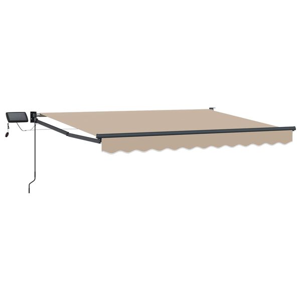 vidaXL Tenda retrattile manuale con LED Beige 2,5 x 2 m