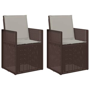 vidaXL Sedie da pranzo da giardino 2 pz Marrone e Grigio Chiaro PP