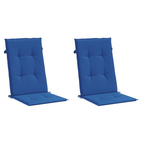 vidaXL Cuscini per Sedie 2 pz Blu Reale 120x50x3 cm in Tessuto