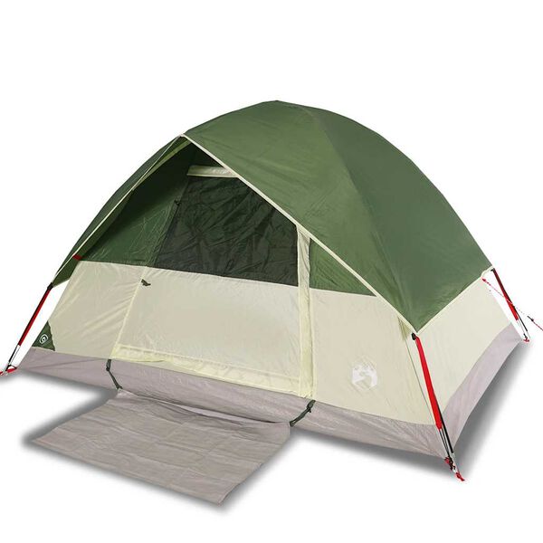 vidaXL Tenda da Campeggio a Cupola per 4 Persone Verde Impermeabile